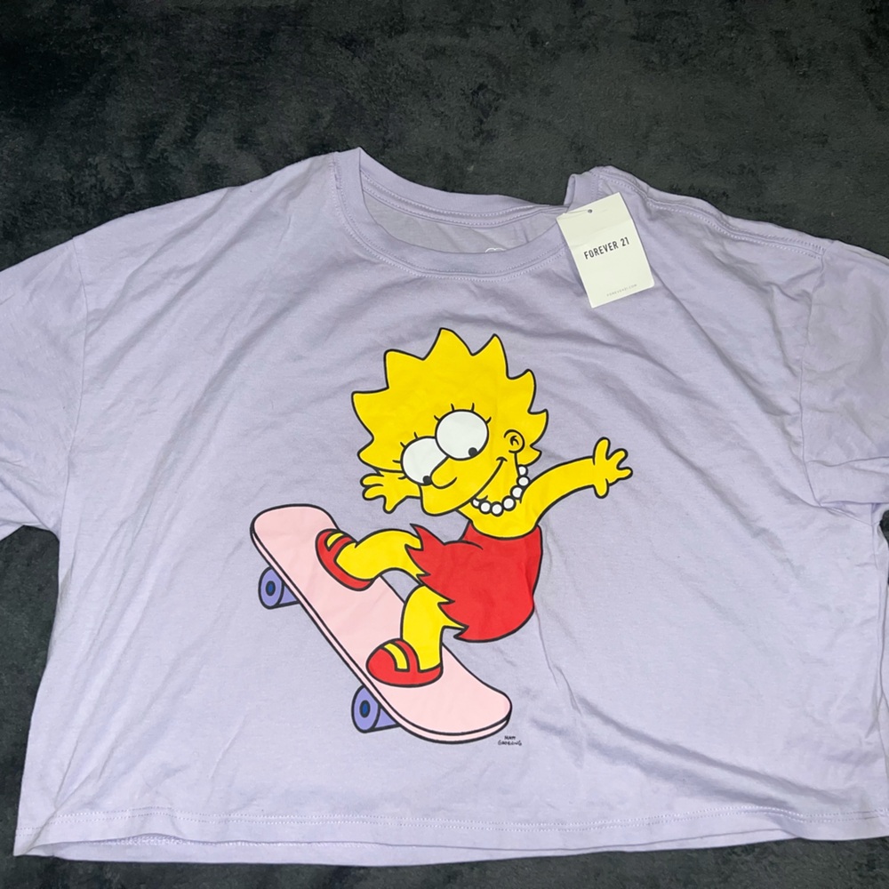 Lilac Lisa Simpson Crop Top